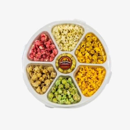 7 flavor popcorn sampler tray