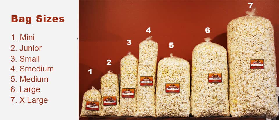 Our Popcorn Bag Sizes